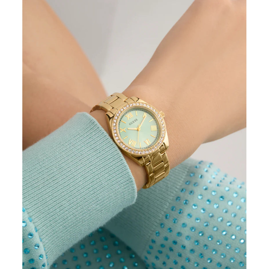 Women Guess Dress Gold Watch