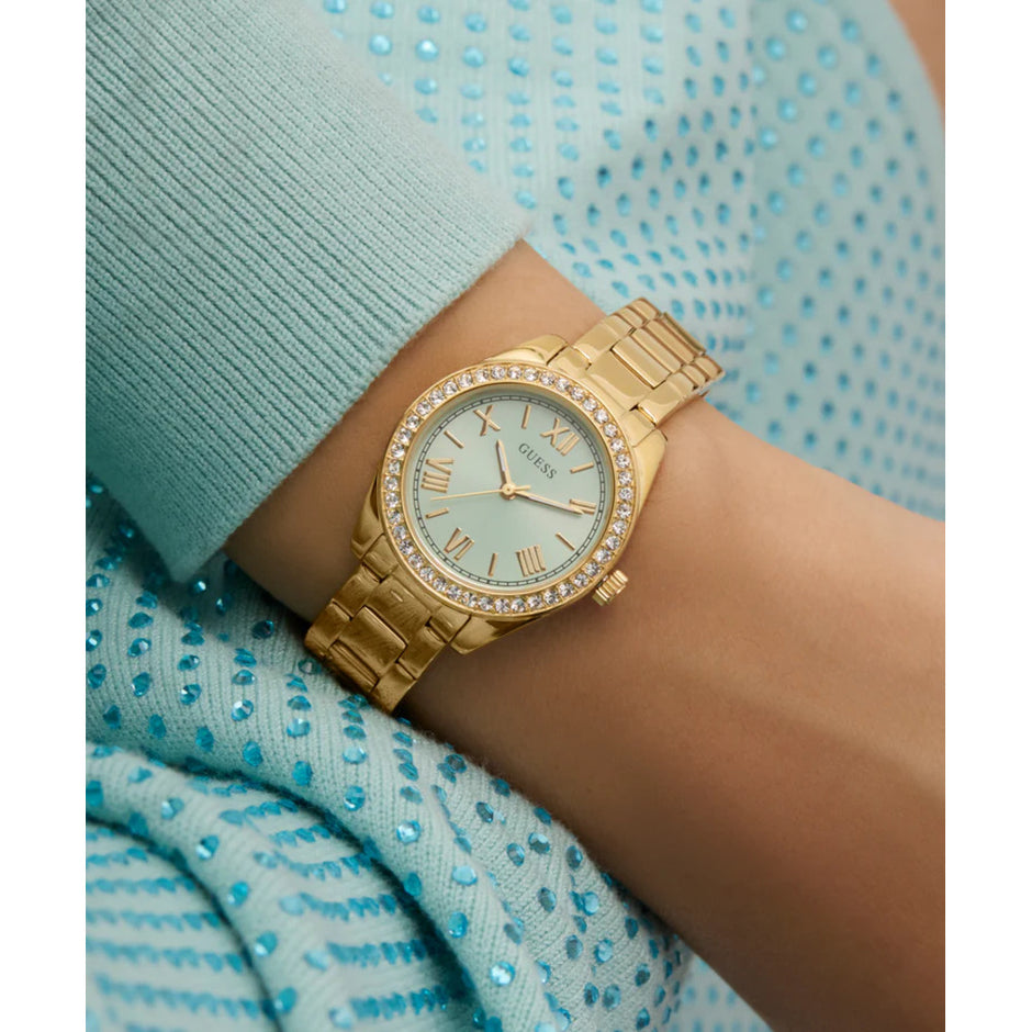 Women Guess Dress Gold Watch