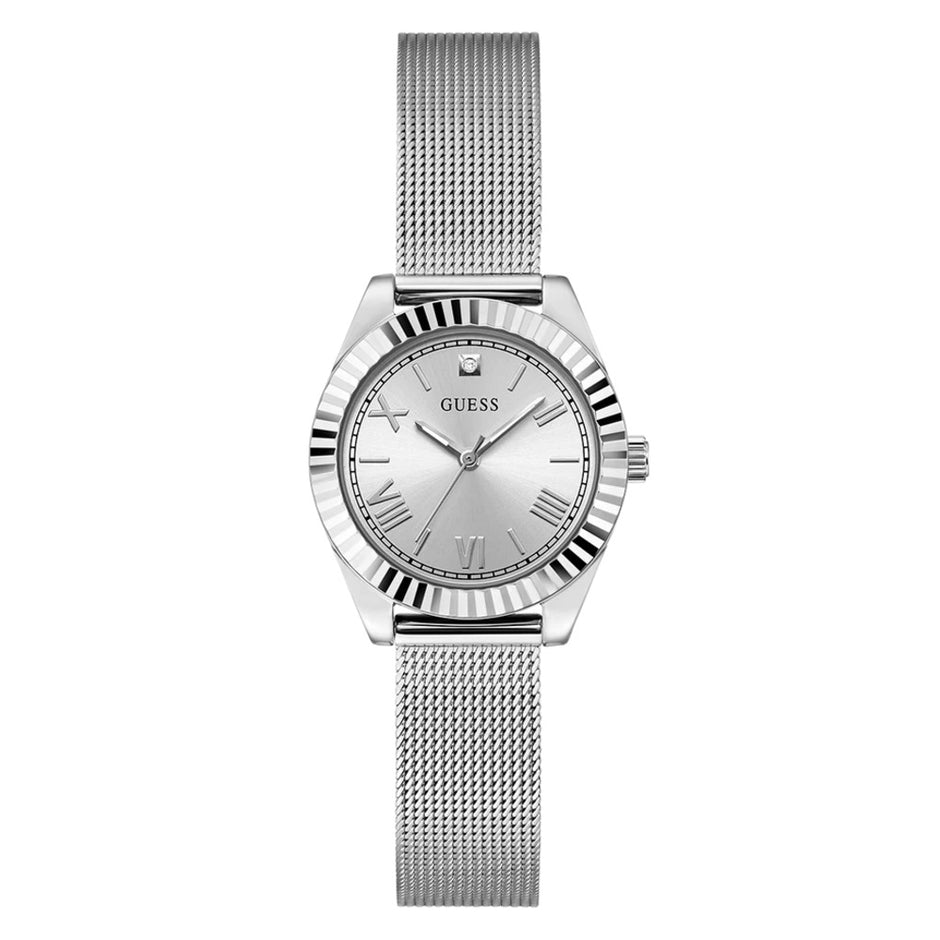 Women Guess Dress Silver Watch