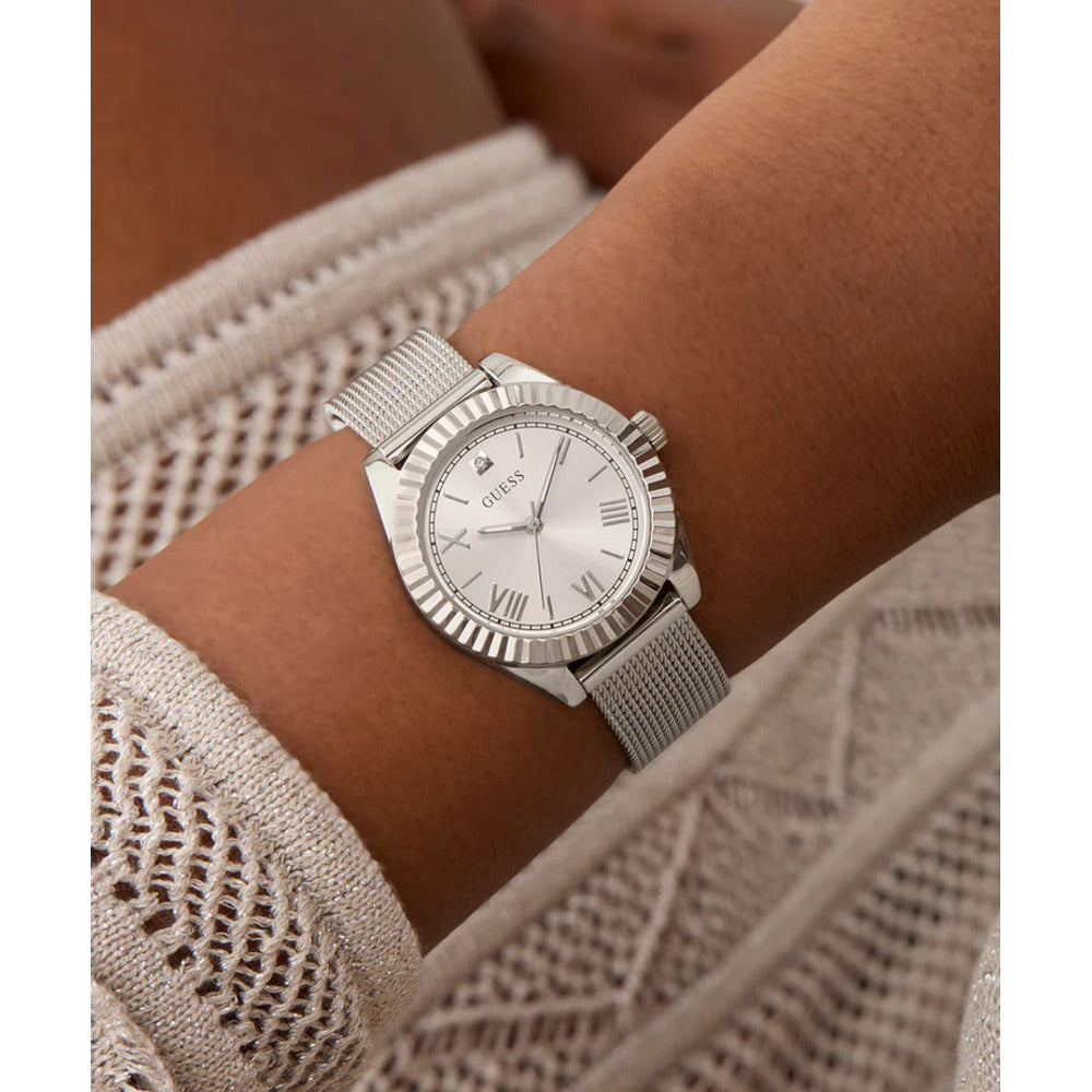 Women Guess Dress Silver Watch
