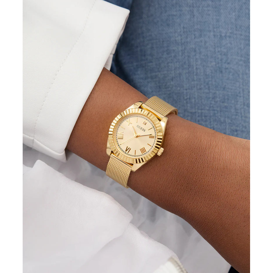 Women Guess Dress Gold Watch