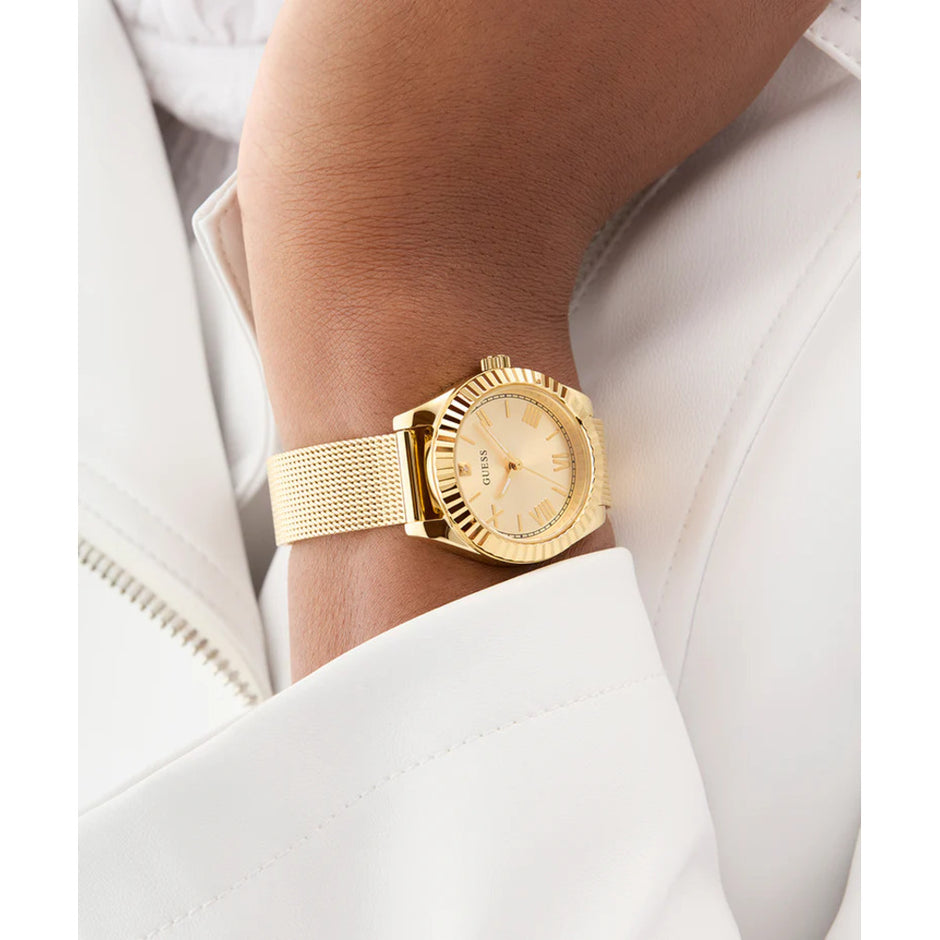Women Guess Dress Gold Watch