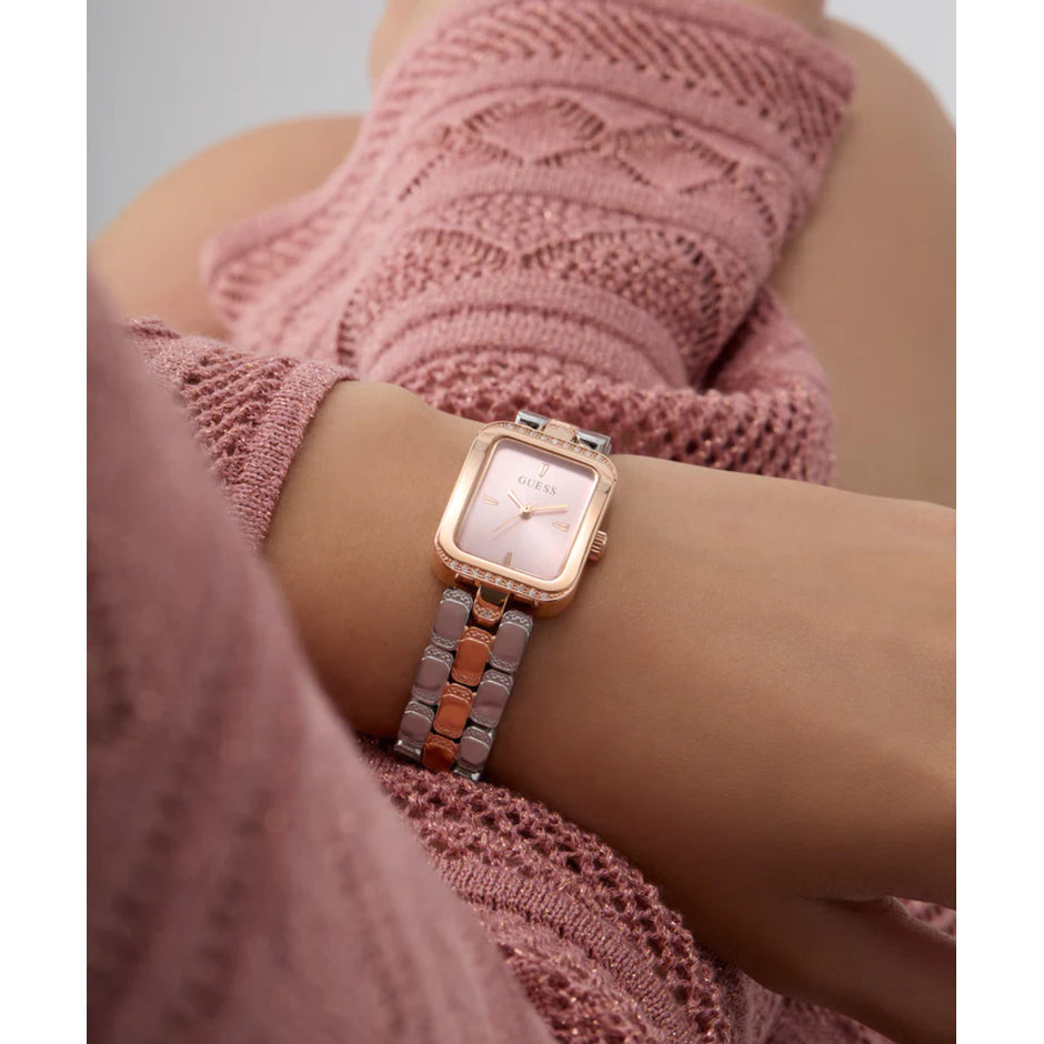 Women Guess Bejeweled Two Tone Watch