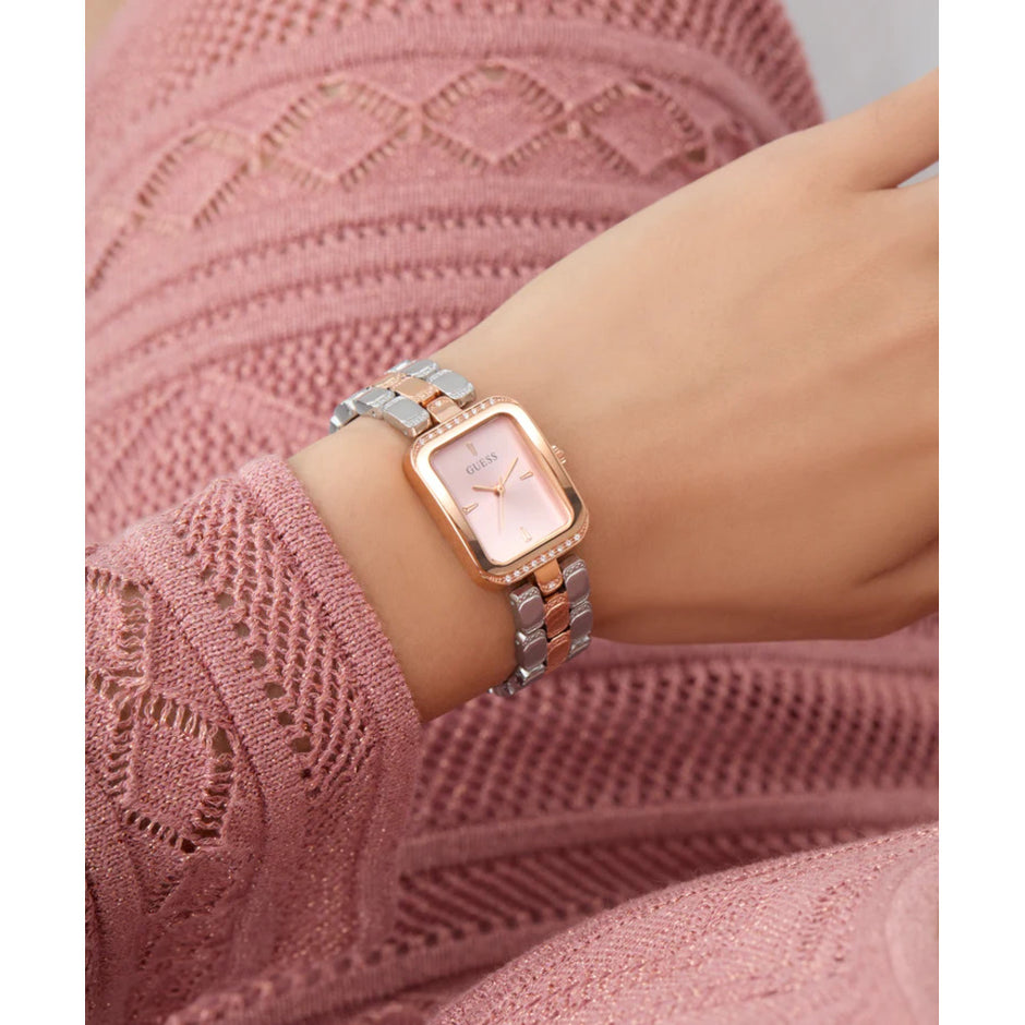 Women Guess Bejeweled Two Tone Watch