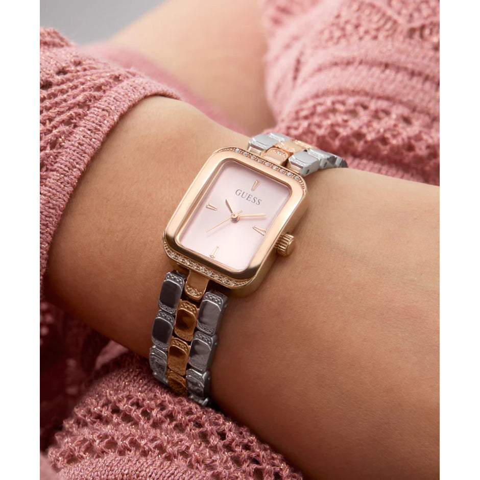 Women Guess Bejeweled Two Tone Watch