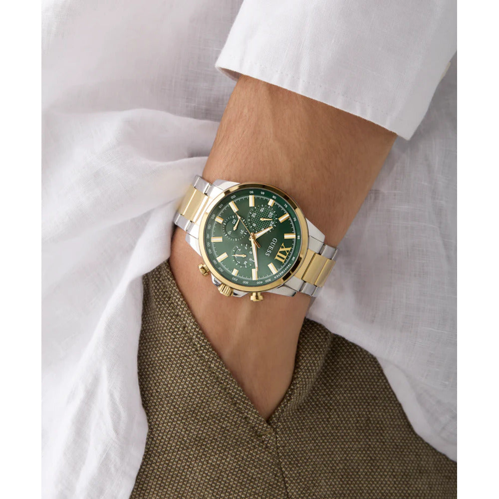 Men Guess Dress Two Tone Watch