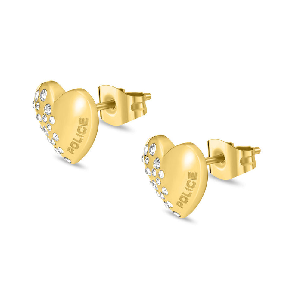 Women Heartstone Gold Earrings