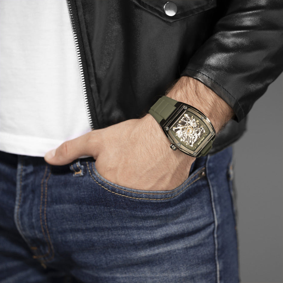 Men Green Silicone Watch