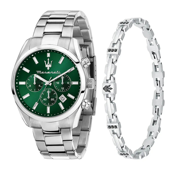 Men Attrazione Green Watch Set
