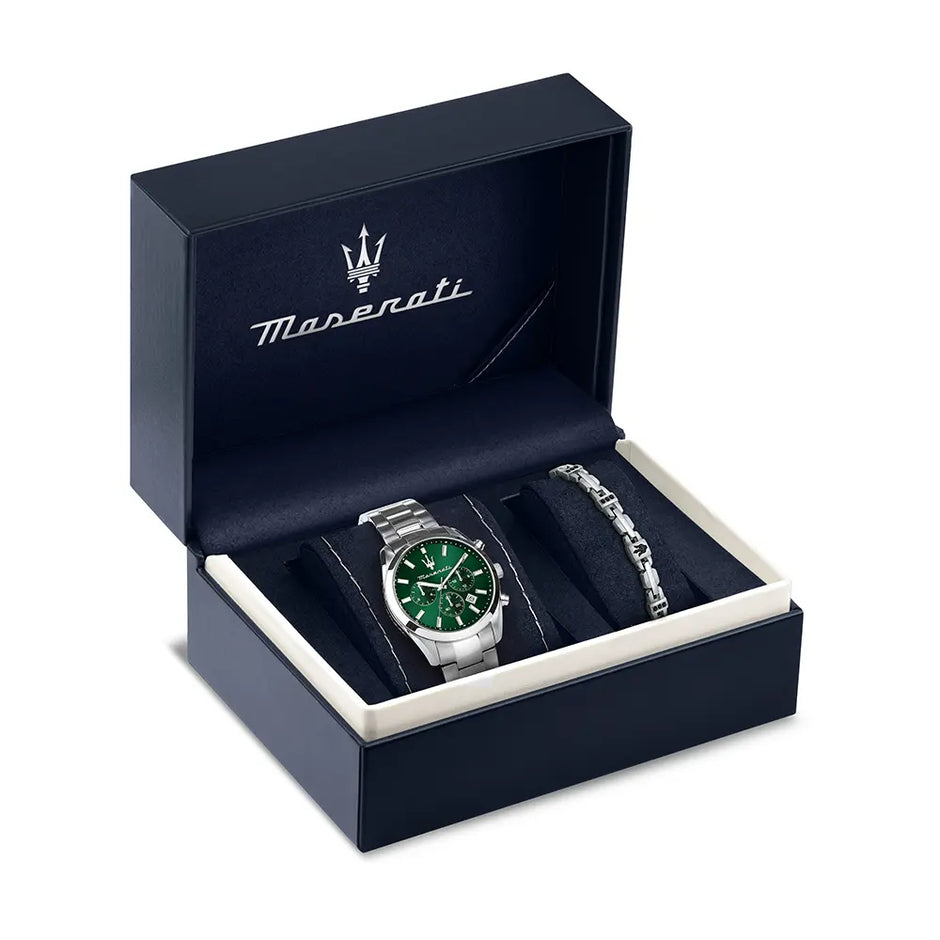 Men Attrazione Green Watch Set