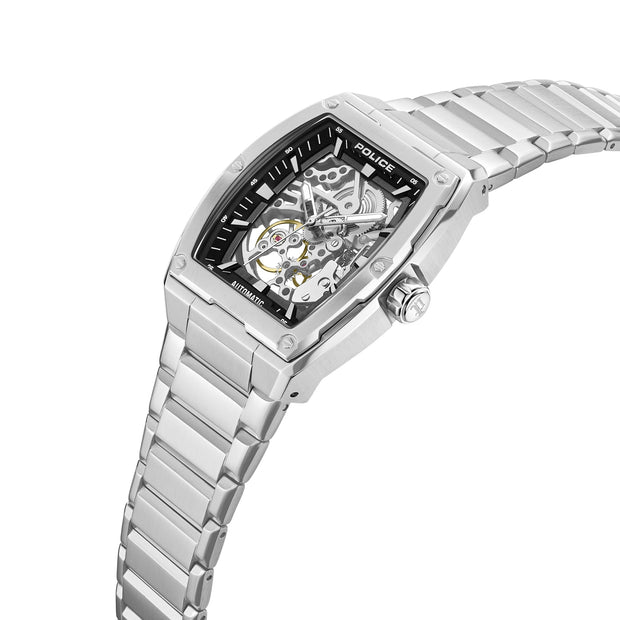 Men Skeletor Silver Watch