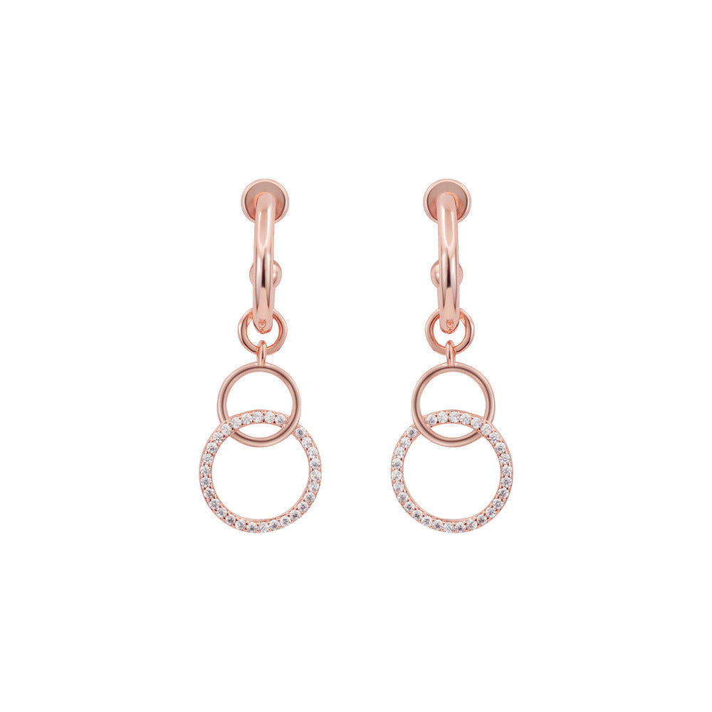 Women Sibilla Slim Round Rose Gold Earring