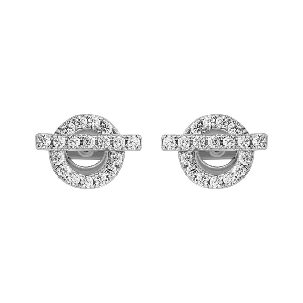 Women Orietta O Crossed White Earring