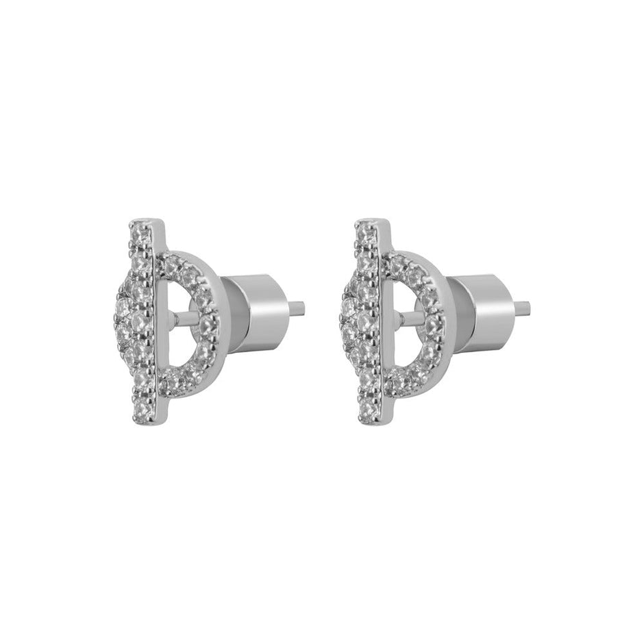 Women Orietta O Crossed White Earring