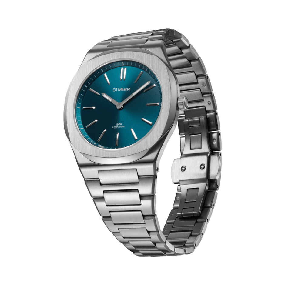 Unisex Groovy Green Silver Watch