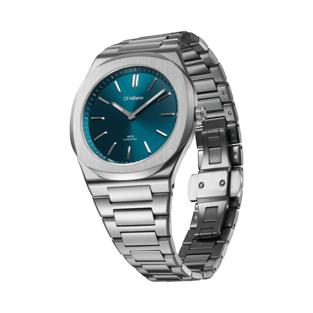 Unisex Groovy Green Silver Watch