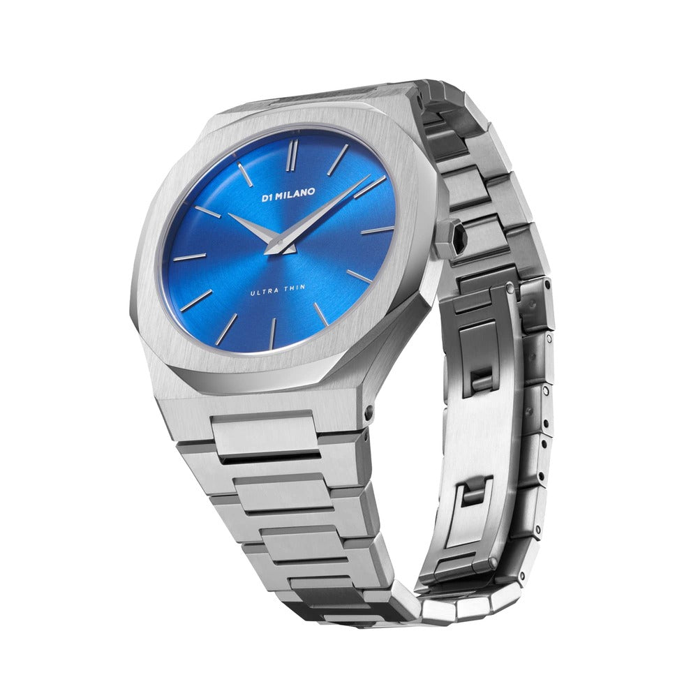 Men Ultra Thin Blue Watch