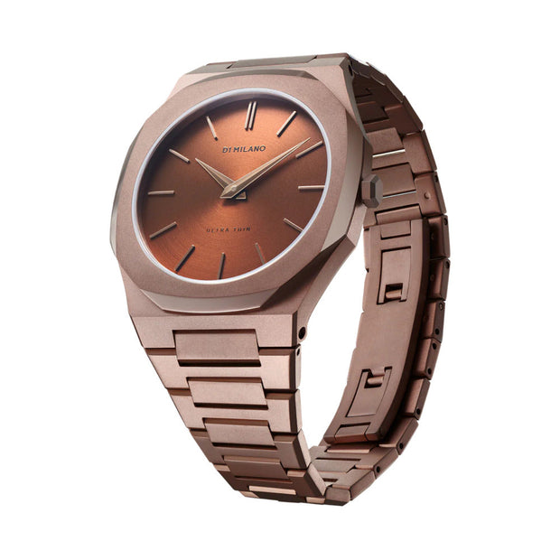 Men Ultra Thin Brown Watch