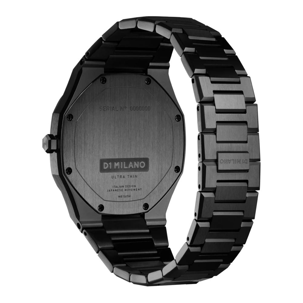 Men Ultra Thin Black Watch