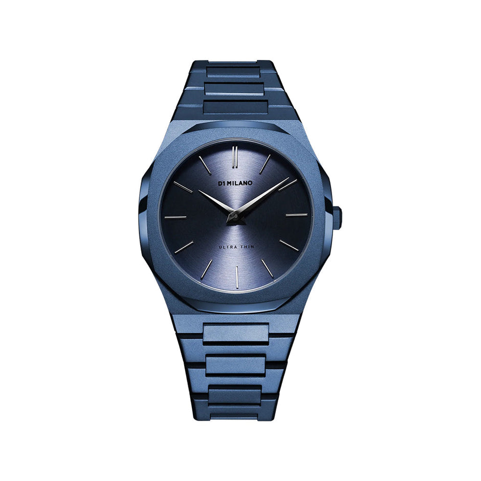 Men Ultra Thin Blue Watch