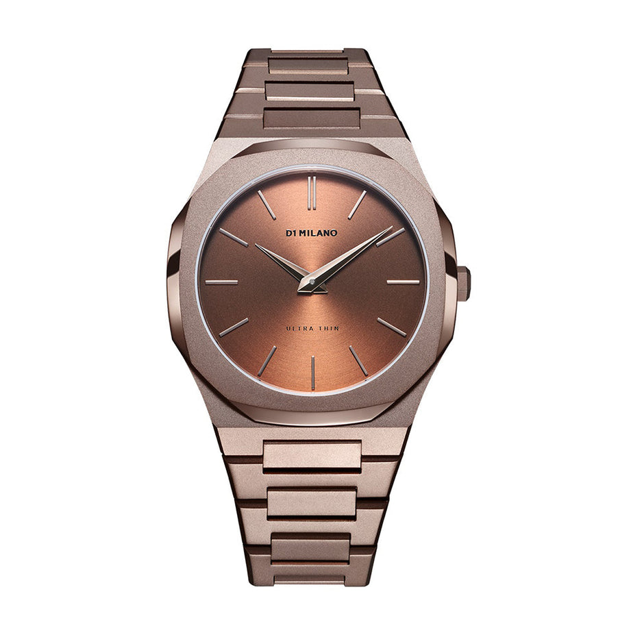 Men Ultra Thin Brown Watch