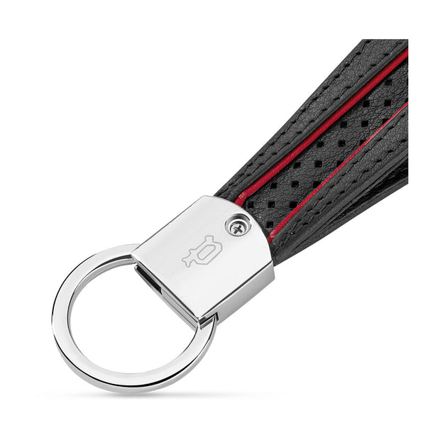 Men Black Leather Key Ring
