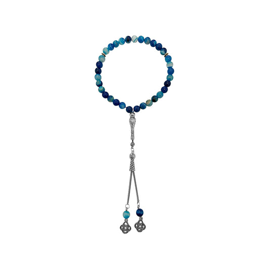 Dici Unisex Silver/Blue Prayer Beads