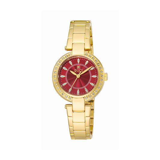 Luna Women Red Stainless Steel Watch