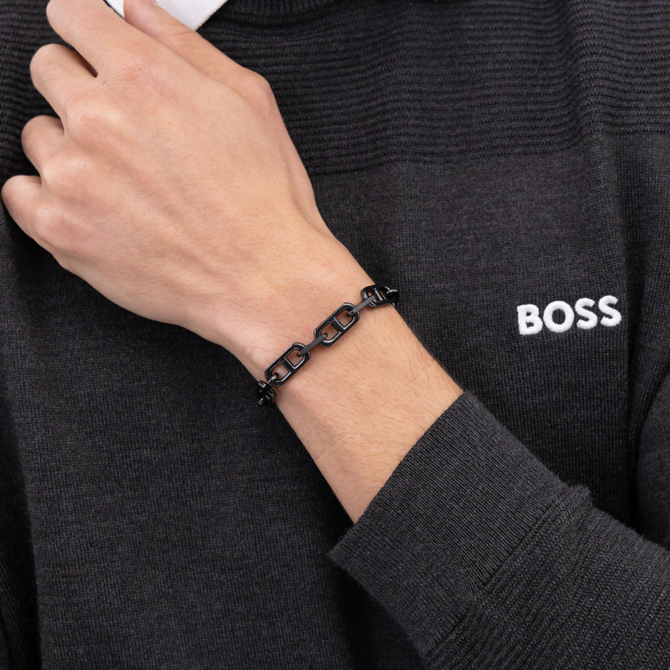 Men Kode Chain Black Bracelet