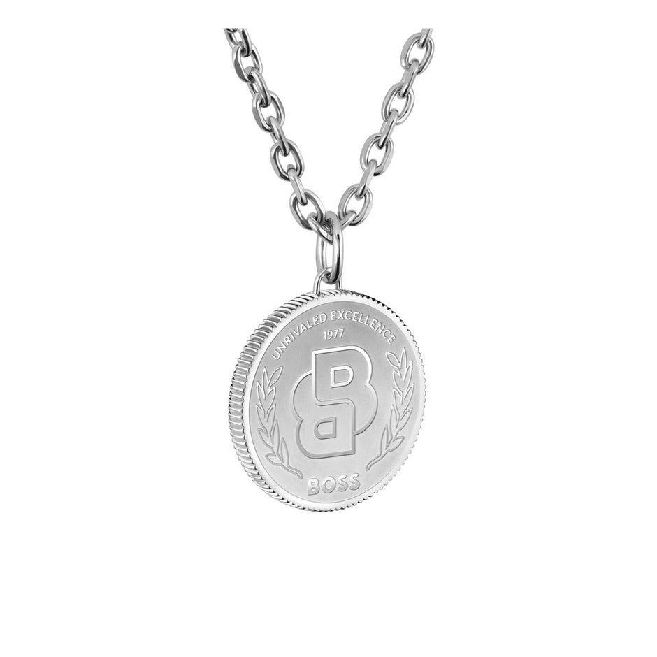Men Double B Coin Necklace
