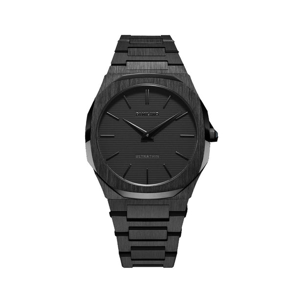 Men Ultra Thin Black Watch