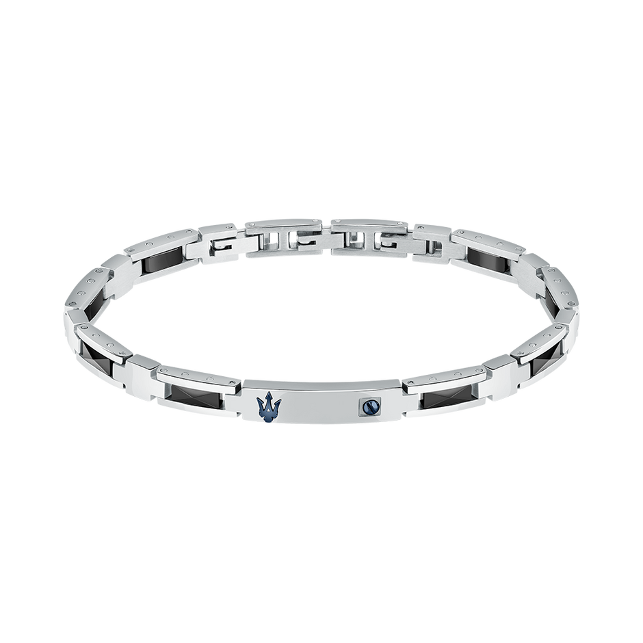 Men Ceramic Silver Bracelet