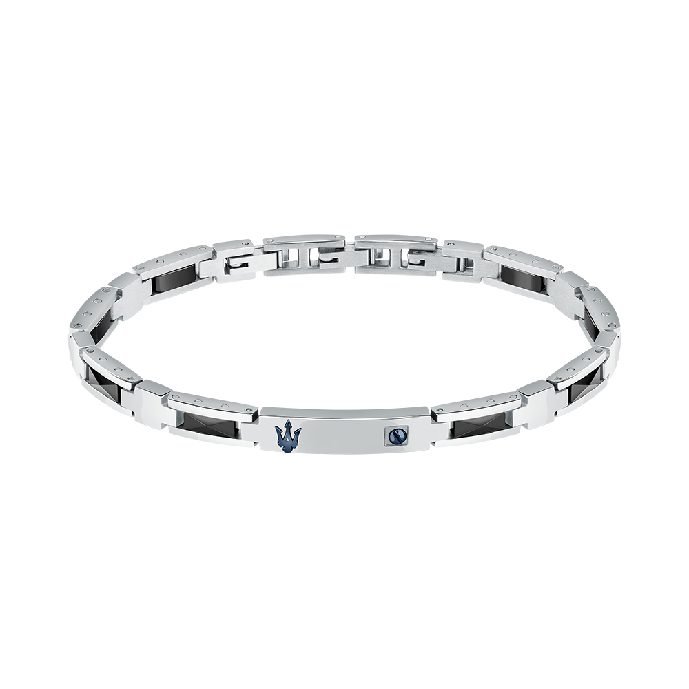 Men Ceramic Silver Bracelet