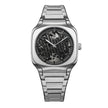 Men Square Skeleton Silver Watch