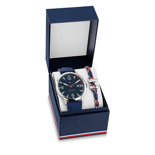 Men Gift Set Blue 44Mm Watch