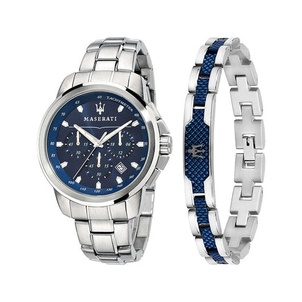 Men Successo Silver Watch Set