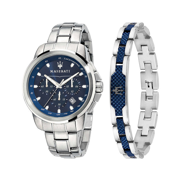 Men Successo Silver 44mm Watch Set