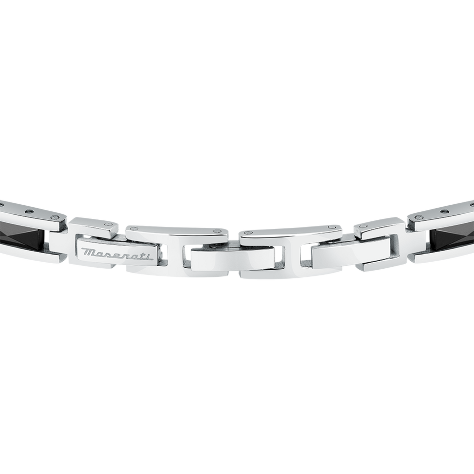 Men Ceramic Silver Bracelet
