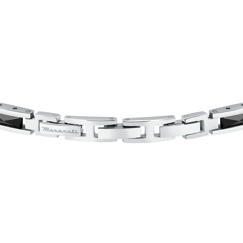 Men Ceramic Silver Bracelet