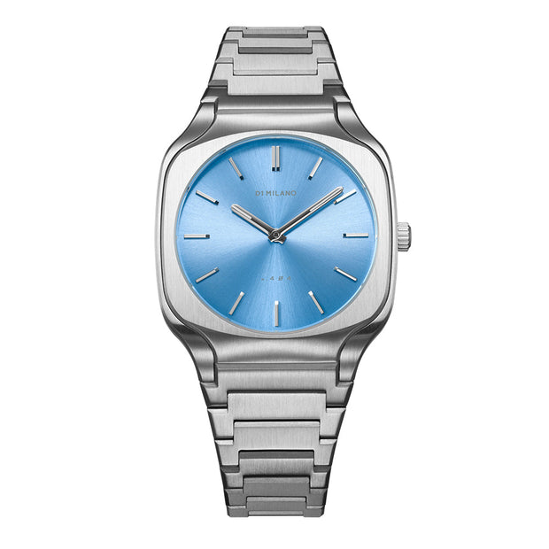 Unisex Square Silver Watch