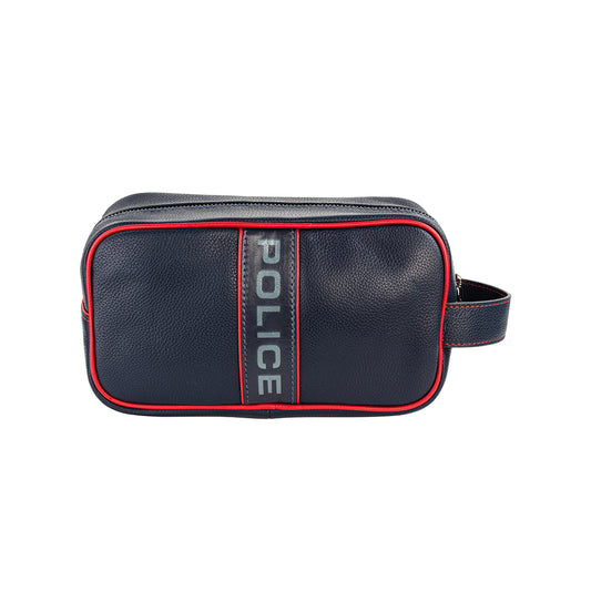 Police Men Leather Blue Pouch