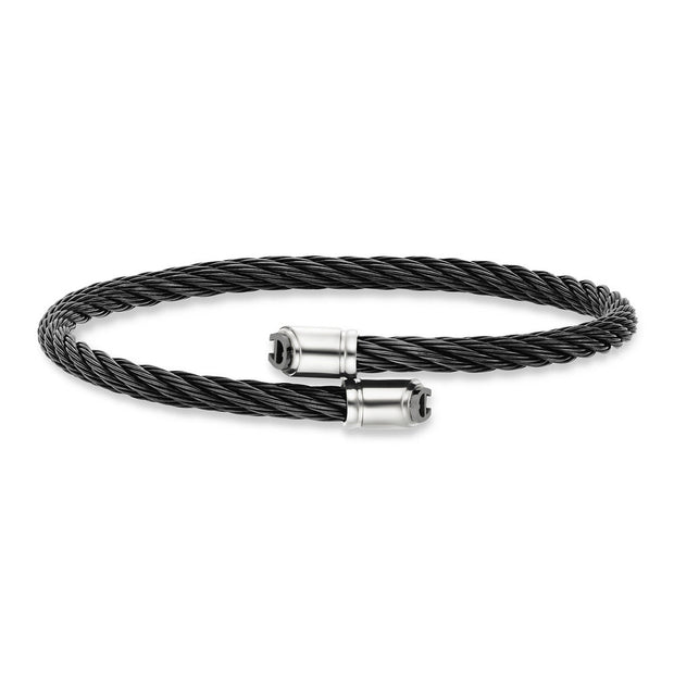 Men Ignazio Black / Silver Bangle