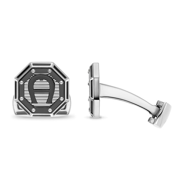 Men Adriano Black / Silver Cufflink