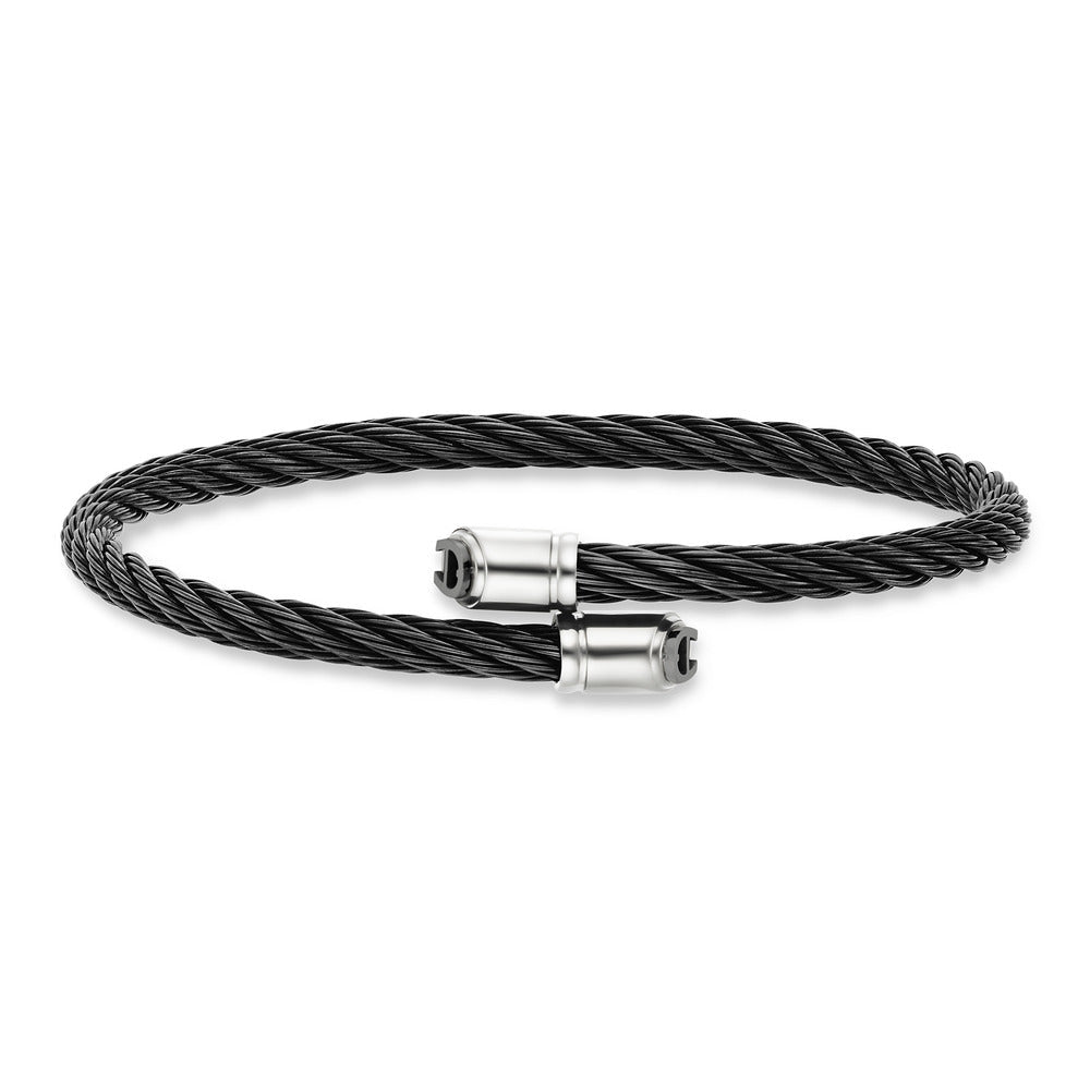 Men Ignazio Black / Silver Bangle