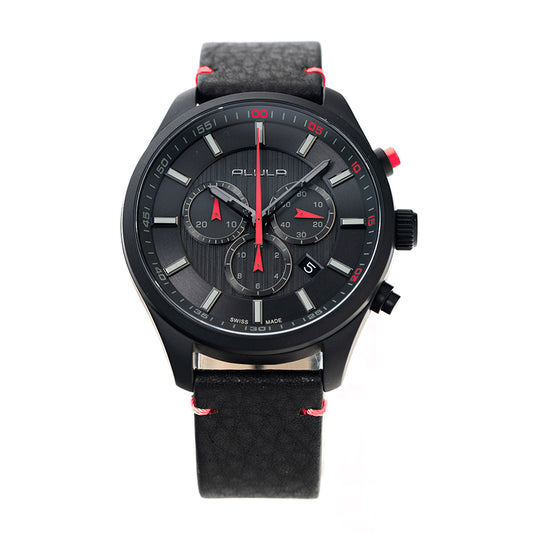 Men Black/Red Fabric 43mm Watch