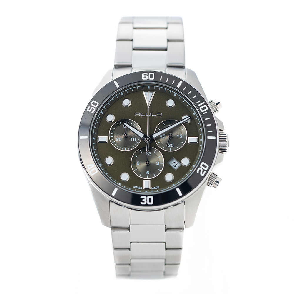 Men Green Stainless Steel 42.5mm Watch