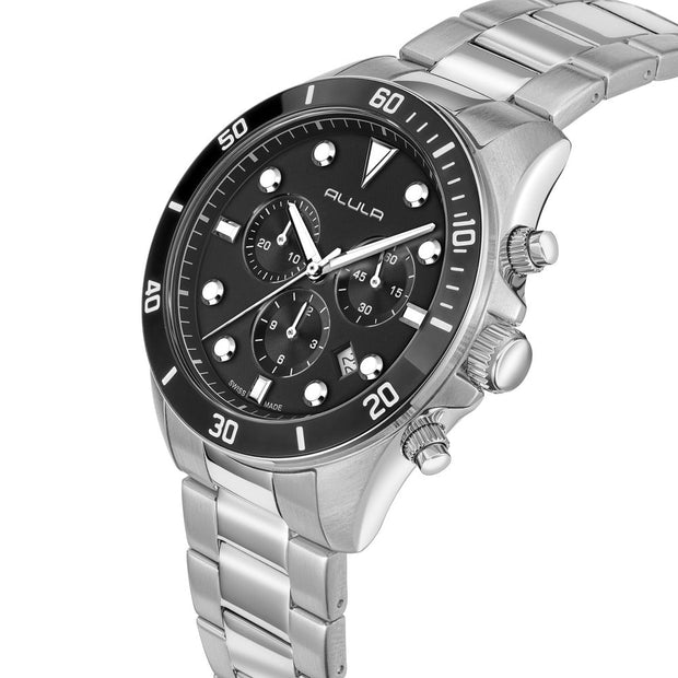 Men Black Stainless Steel 42.5mm Watch