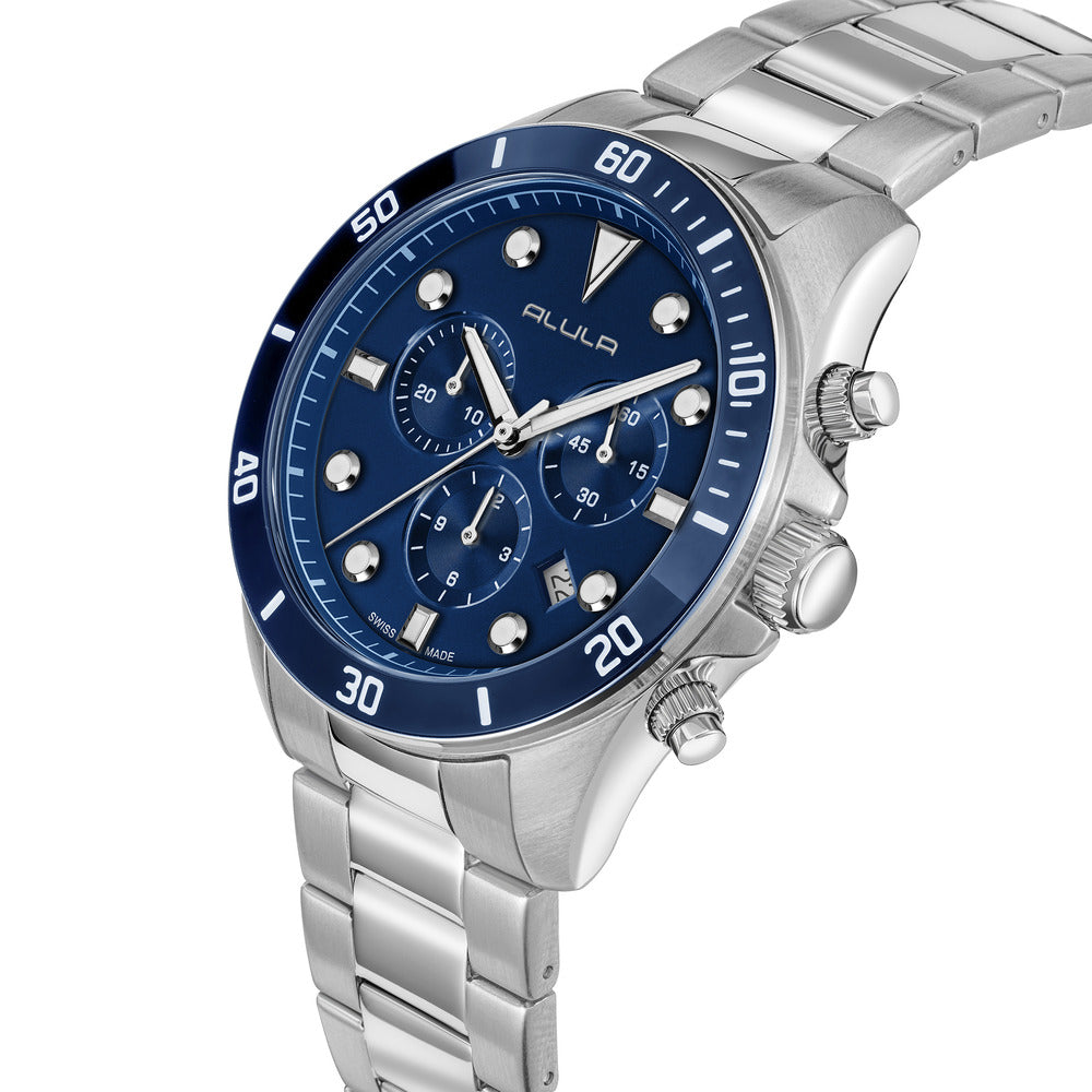 Men Blue Stainless Steel 42.5mm Watch