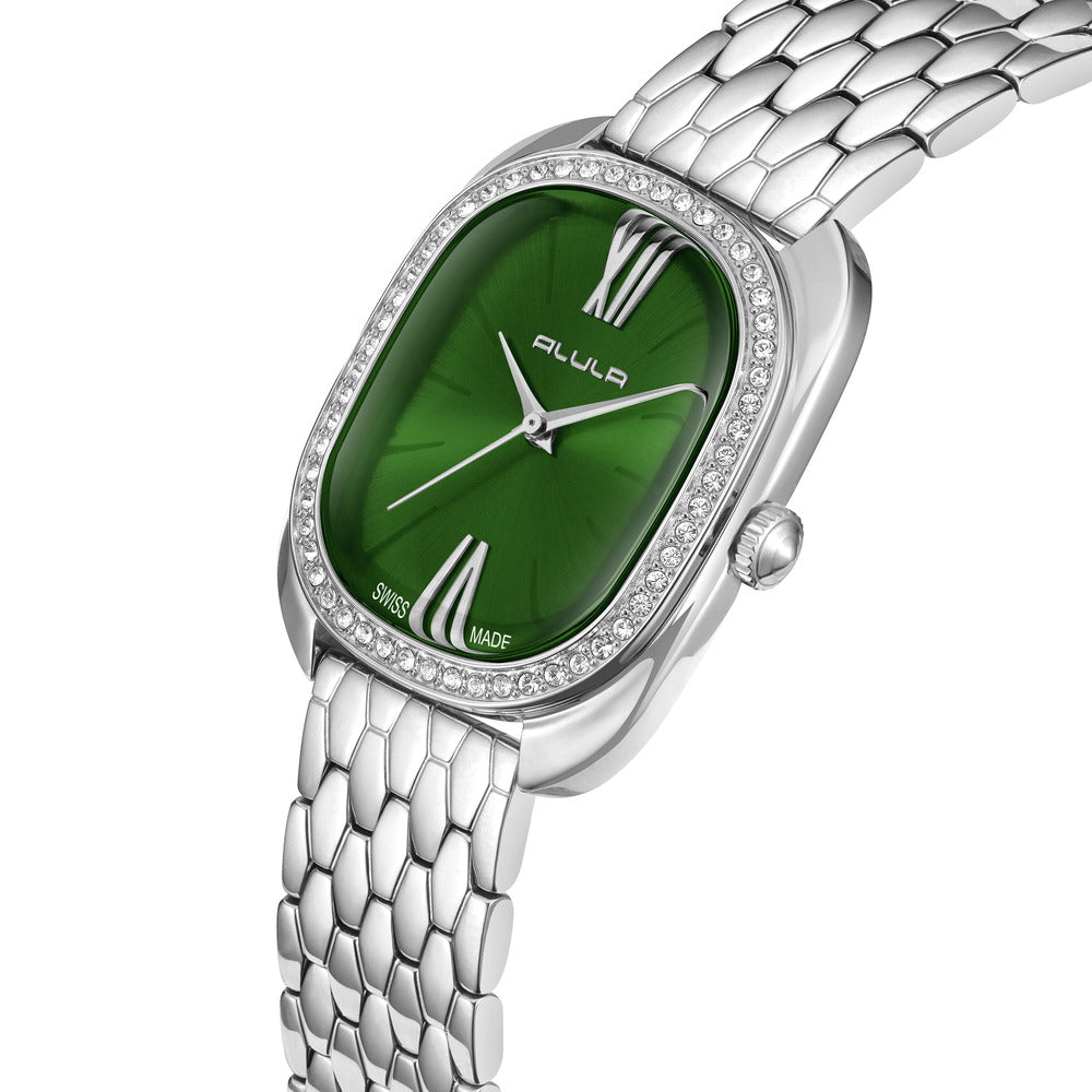 Women Green Stainless Steel 28mm Watch