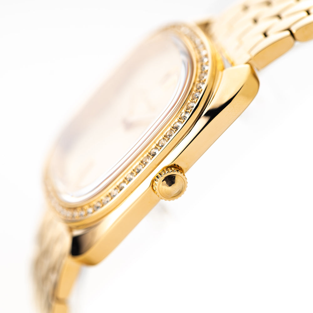 Women Gold Stainless Steel 28mm Watch